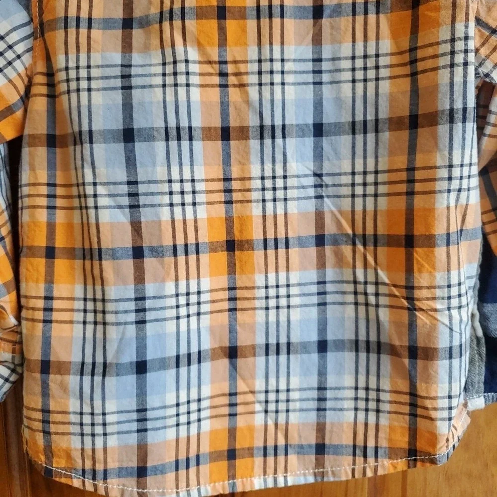 OshKosh B'gosh Carter's Toddler Boys Plaid Flannel Shirts Lot Sz 18M
